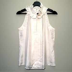 Banana Republic 100% Silk Ruffle Neck Blouse Size S